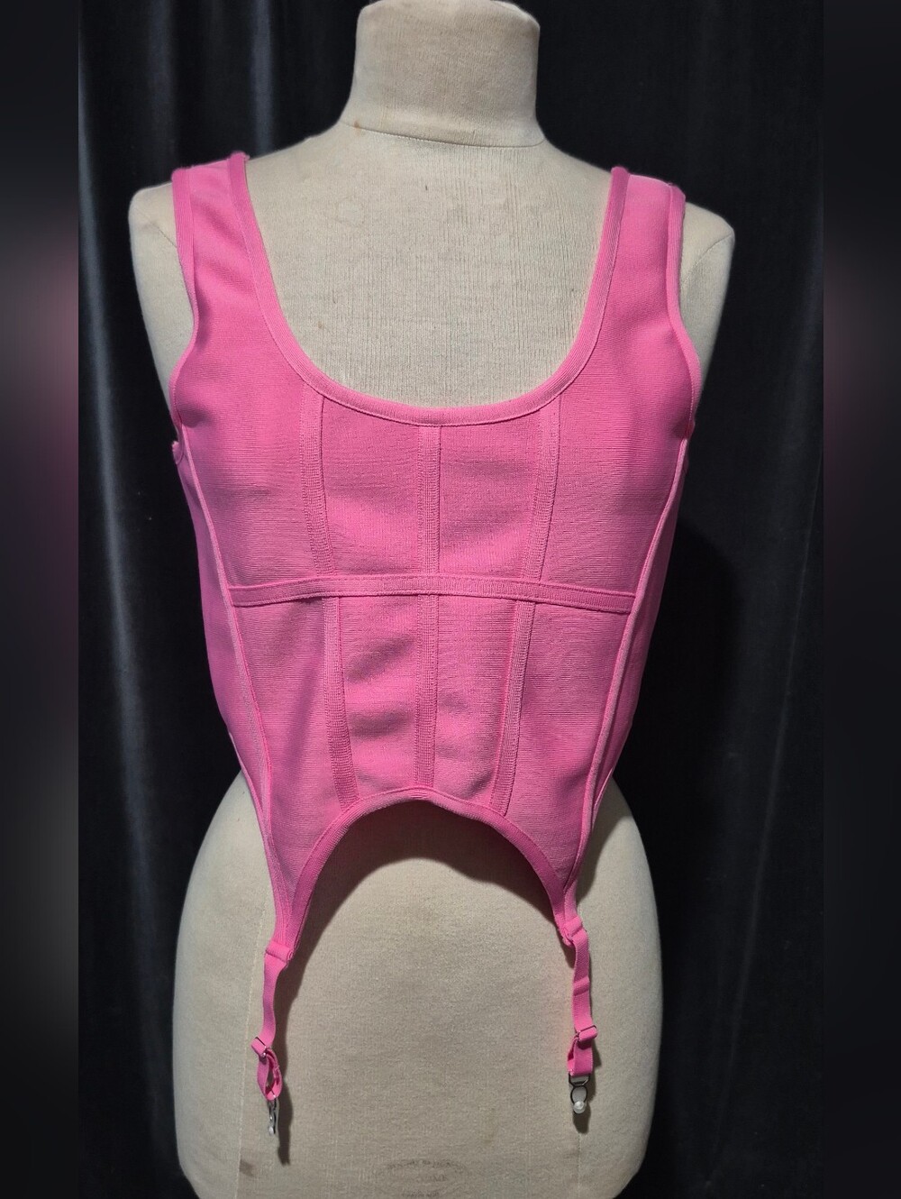 PrettyLittleThing Pink Structural Scoop Top